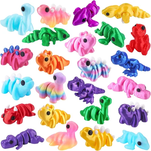 Vista 10 de JOICEE 50pcs Mini 3D Impreso Animales Articulados Flexible Fidget Juguetes Marrón