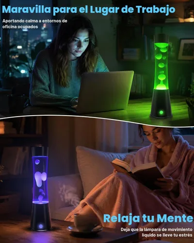Vista 7 de AONESY Lámpara de movimiento líquido con control remoto y temporizador de 12 horas, luz nocturna que cambia de 17 colores, lámpara de mesa LED