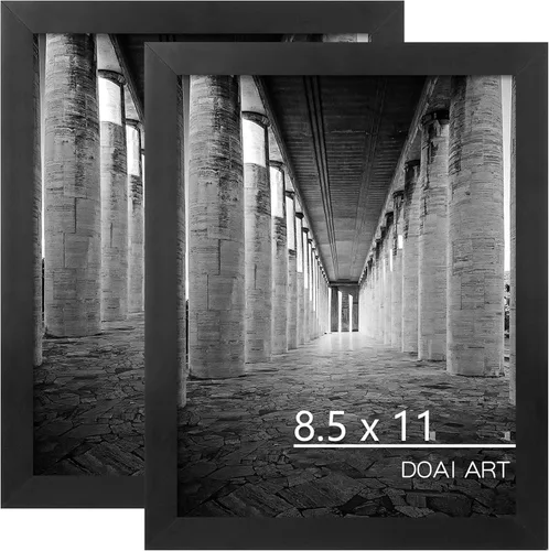 Vista 9 de DOAI ART Marco de fotos de 5x7 pulgadas, marco negro de 5x7 pulgadas para exhibición horizontal o vertical con montaje en pared y sobremesa Marco