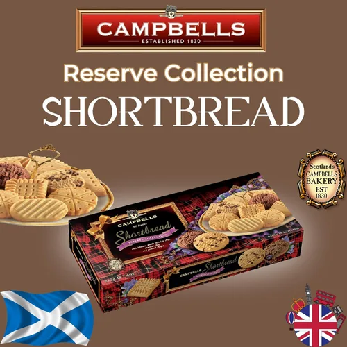 Vista 4 de Campbells Shortbread Reserve Collection Cartón de 7.4 onzas (7.41 oz) – Galletas escocesas de mantequilla de Escocia, chispas de chocolate