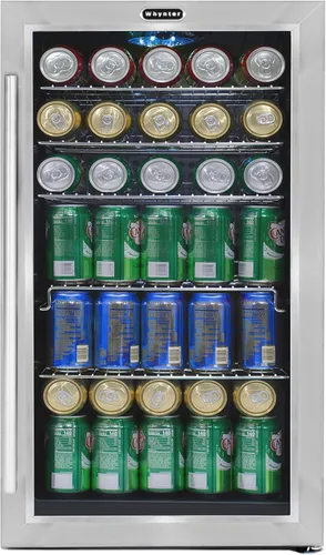 Vista 11 de Whynter - Refrigerador para bebidas con puerta de cristal de doble capa, Mini refrigerador independiente de 68 latas 1.6 pies cúbicos, BR-062WS