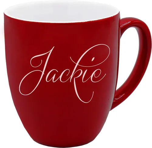 Vista 8 de The Wedding Party Store Taza de café con leche grabada personalizada, taza de café y té personalizada (azul)