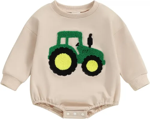 Vista 8 de VISGOGO Mameluco de gran tamaño para bebé recién nacido, ropa neutra Beige-aunties Bestie