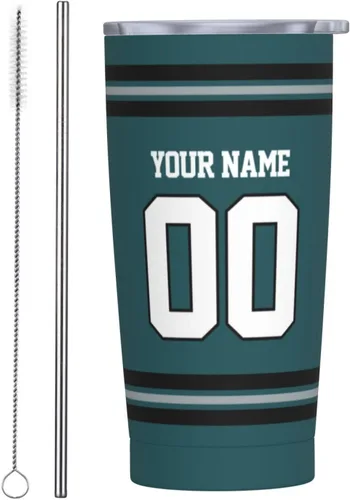 Vista 32 de Arizona - Vaso aislado personalizado con número de nombre, vasos de fútbol personalizados con pajita, taza de viaje personalizada para café, regalos