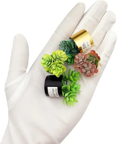 Vista 6 de 4 piezas de plantas en maceta de casa de muñecas en miniatura, pequeños bonsái suculentas artificiales