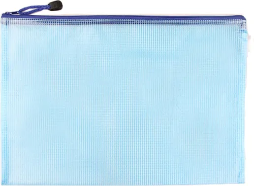 Vista 5 de 6 bolsas de archivos con cremallera, A3, impermeable, carpetas con cremallera, bolsa para documentos con cremallera, para suministros de oficina Azul