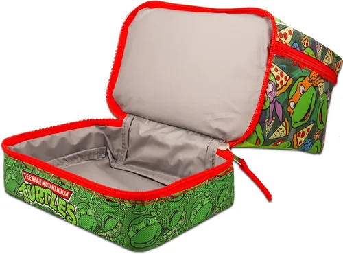 Vista 3 de Teenage Mutant Ninja Juego de lonchera de tortugas para niños, paquete con lonchera TMNT, botella de agua, calcomanías, más Fiambrera para niños