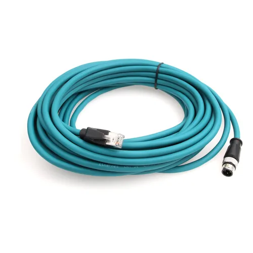 Vista 8 de Cable de red para cámara industrial Cognex de 4 pines M12 de 4 pines a RJ45, cables blindados CAT5e (azul, 1M)