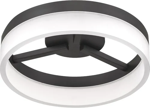 Vista 6 de Quoizel Cohen - Lámpara de techo redonda semiempotrada, bronce aceitado, luz LED moderna colgante integrada para pasillo, cocina, dormitorio o baño