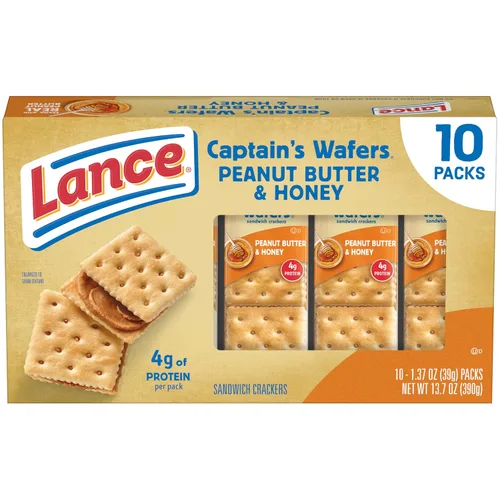 Vista 32 de Lance - Galletas saladas tipo sándwich, Captain's Wafers, paquete variado, 10 paquetes individuales, 6 sándwiches en cada uno