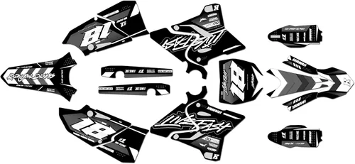 Vista 7 de Kit de gráficos para Yamaha YZ 250 (2015-2021) Serie Rebel Azul 09 mil - Kit de calcomanías gráficas personalizadas de carreras de motocross, sin