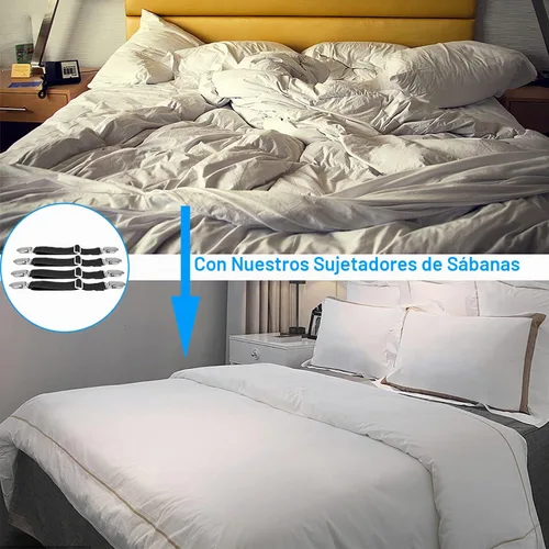 Vista 7 de BetyBedy 4 piezas de tirantes ajustables para sábanas de cama, clips elásticos para correas de sábanas, agarres de cubierta para funda de colchón
