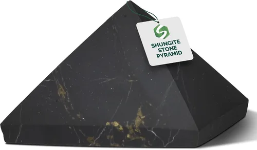Vista 10 de Shungite World Auténtica pirámide de shungita pulida de 1.18 pulgadas / 1.18 pulgadas, cristal curativo natural de chakras, pirámide negra real