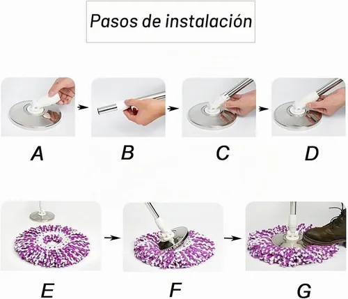 Vista 7 de Repuesto de mango de poste de trapeador giratorio, mango telescópico giratorio de 360 grados, accesorios de herramienta de limpieza, versión Azul