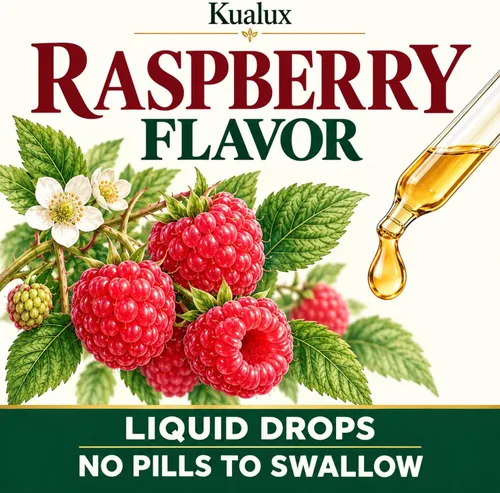 Vista 7 de Lymphatic Drainage Support Drops, 30-in-1, Raspberry, 60 Servings