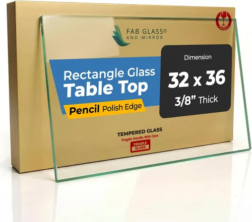 Vista 28 de Mesa rectangular transparente de vidrio templado de 16 x 30 pulgadas, borde pulido de lápiz de 3/8 pulgadas de grosor, resistente a los arañazos