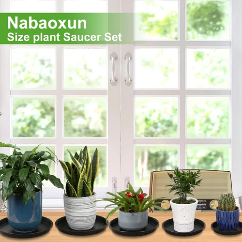 Vista 6 de Paquete de 8 Platillos de Plástico para Plantas de 10 Pulgadas 12 Pulgadas 14 Pulgadas 15 Pulgadas Bandejas de Goteo Platillos para Plantas