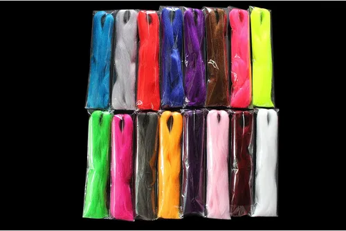 Vista 4 de Tigofly 16 Colores Fibra Sintética Grande Hank Super Pelo Mosca Atado Bucktail Jig Señuelo Hacer Materiales 16