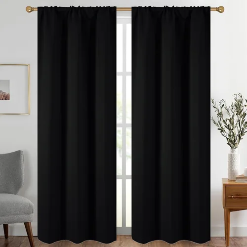 Vista 66 de Diraysid Cortinas opacas beige para dormitorio y sala de estar, cortinas con aislamiento térmico para oscurecer la habitación, 42 x 63 pulgadas, 2