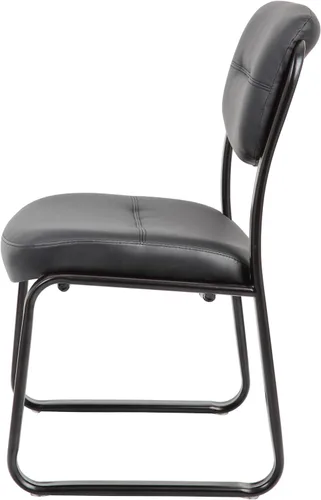 Vista 9 de Boss Office Products B9539 Silla lateral con base de trineo de cuero, color negro, 250