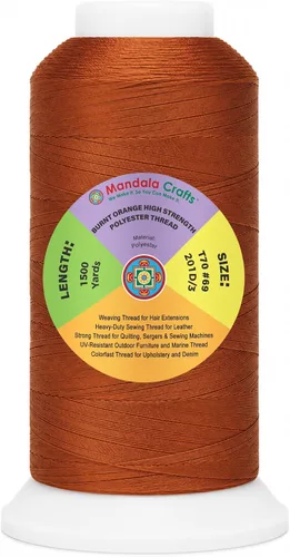 Vista 44 de Mandala Crafts Airforce Blue Tex 70 - Hilo de poliéster para tapicería 1500 Yds T70 UV Resistant Strong Thread for Leather Sewing, Marine