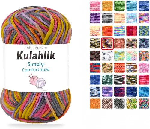 Vista 9 de Hilo acrílico de 8.82 oz (5 x 1.76 oz) para tejer, hilo de hilo degradado colorido, 5 rollos de madejas, perfecto para cualquier proyecto de 06