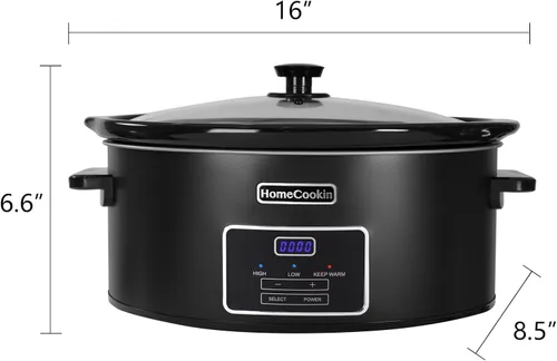 Vista 4 de HOMECOOKIN olla de cocción lenta programable de 6 cuartos de galón, electrodomésticos de cocina, pequeño electrodoméstico de cocina perfecto