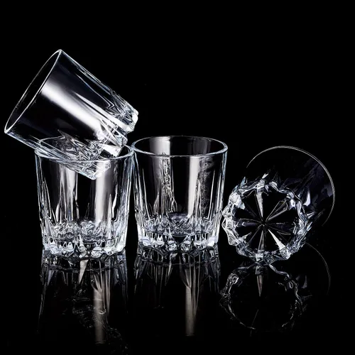 Vista 7 de GLASKEY Juego de 4 Vasos de Whisky, Vaso Old Fashioned de Cristal Sin Plomo, Vasos Tumbler Escoceses para Beber Bourbon, Coñac, Whisky Irlandés