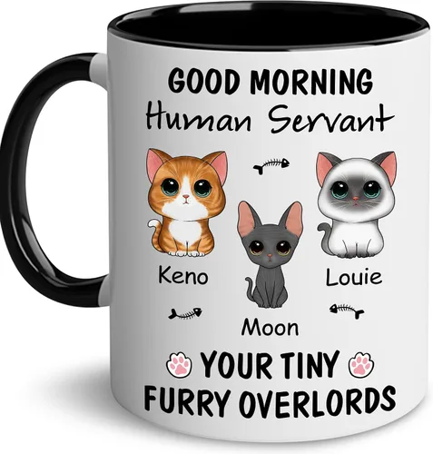 Vista 8 de WHIDOBE Taza de café personalizada de gato (1 gato), taza de café personalizada de 11 oz y 15 onzas, regalo personalizado para amantes de los gatos