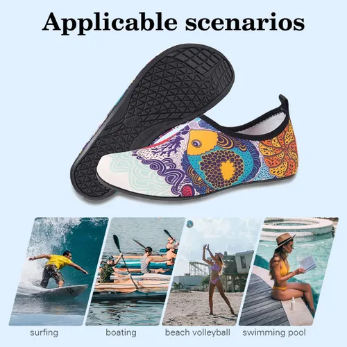 Vista 6 de Calcetines acuáticos, zapatos de agua para playa, calcetines de yoga descalzos de secado rápido para surf y natación para mujeres y hombres