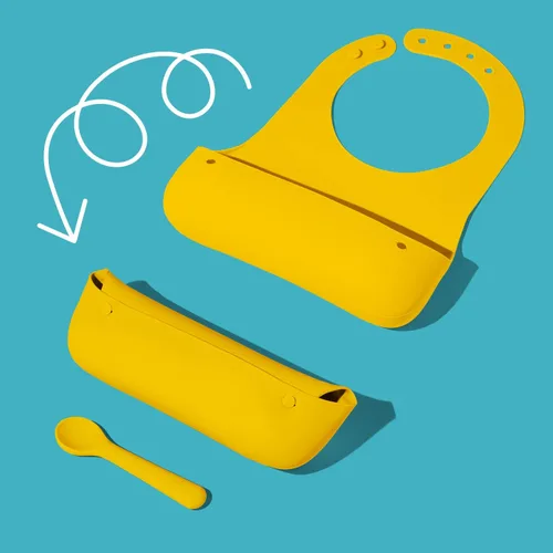 Vista 5 de Avanchy Silicone Baby Bibs with Matching Spoon