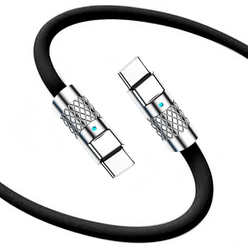 Vista 6 de Statik TsumoCharge - Cable USB C a USB C de 100 W de carga rápida, silicona resistente e irrompible, soporta transferencia de datos cable tipo C a