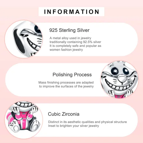 Vista 3 de EZ Tuxedo Dijes de dibujos animados de plata de ley 925, colección de joyas del arte de la animación para pulseras, Metal, Circonita cúbica