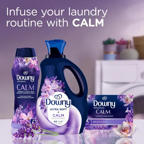 Vista 10 de Downy Líquido suavizante de telas ultrasuave, calma, lavanda y vainilla, 26 onzas líquidas, 39 cargas