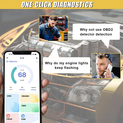 Vista 5 de ZIMISI Lector de escáner OBD2, lector de código de coche que se conecta al teléfono, herramienta de escaneo de diagnóstico automático, escáner OBD2