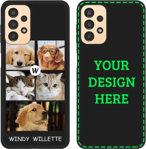 Vista 7 de Funda de teléfono con foto personalizada para Samsung Galaxy A13 4G, imagen/texto personalizados, funda negra delgada y suave, regalo único de nicho