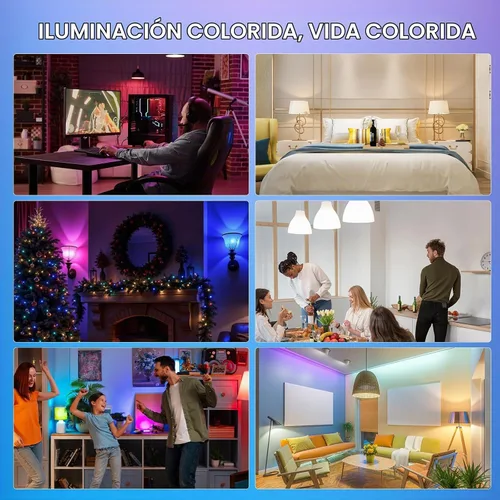 Vista 6 de Bombilla LED E12 que cambia de color con control remoto 2 W E12 bombilla multicolor RGB/3000K/6000K/Base de candelabro regulable Bombillas de luz