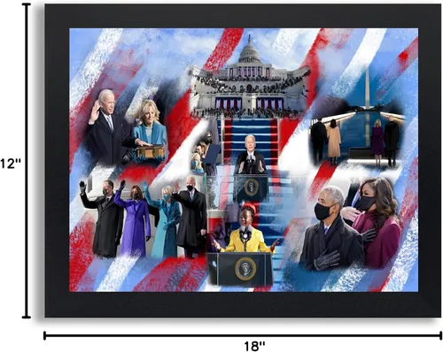 Vista 5 de Póster enmarcado para decoración de pared de la inauguración del presidente Joe Biden Póster de orgullo político de Estados Unidos y regalos