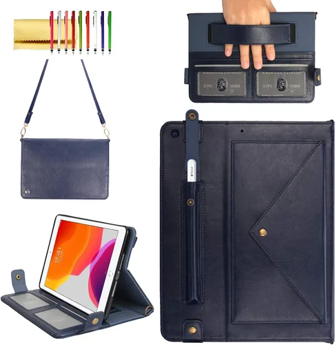 Vista 59 de Funda tipo bolso para iPad mini de 5ª/4ª/3ª/2ª/1ª generación de 7.9 pulgadas, Techcircle funda ligera tipo folio con soporte bandolera con billetera