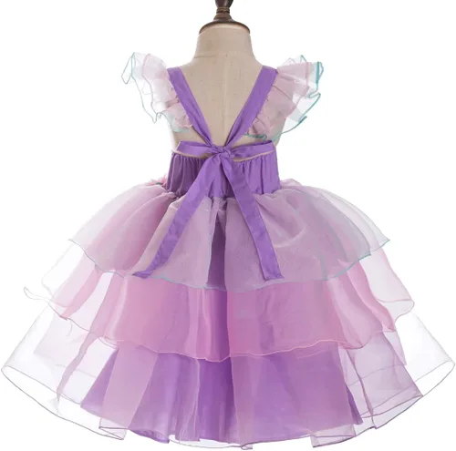 Vista 2 de Disfraz de princesa Ariel de sirena, vestido de fiesta de cumpleaños para niñas, regalo de cumpleaños, disfraz de Halloween