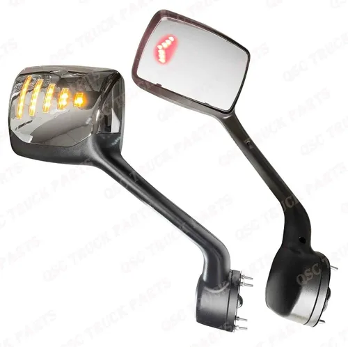 Vista 8 de QSC Truck Parts Juego de espejos cromados para capó con LED delantero y trasero puede usarse con Kenworth T680 Peterbilt 579 2013-21