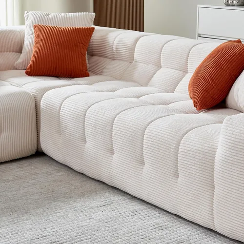 Vista 7 de Sofá modular en forma de L con diván, moderno sofá modular con asiento profundo, sofás tapizados para sala de estar y dormitorio, no requiere montaje