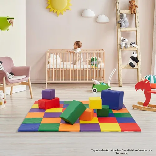 Vista 7 de Casafield Juego de bloques de espuma grandes para niños pequeños (juego de 7 piezas), cubos de juego suave para apilamiento, colores y tamaños