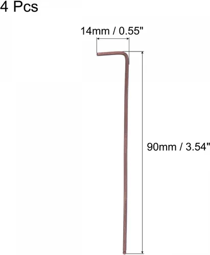 Vista 2 de uxcell Llave hexagonal de extremo de bola de 0.059 in, herramienta de reparación de acero S2 en forma de L, métrica 4 piezas
