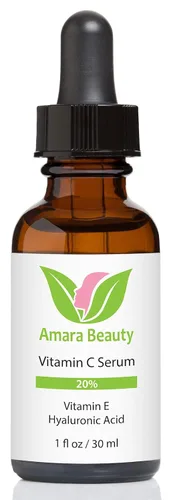 Vista 3 de Serum con Vitamina C Amara Organics para rostro 20% con ácido hialurónico y Vitamina E, 1 fl.