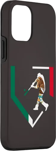 Vista 3 de Funda para iPhone 12 mini Mexico High School Baseball Player Mexican Flag Home Plate Case