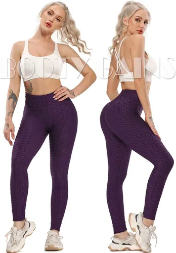 Vista 2 de SEASUM - Pantalones de yoga de cintura alta para mujer, con control de abdomen y realce de glúteos, leggings favorecedores para entrenar y correr