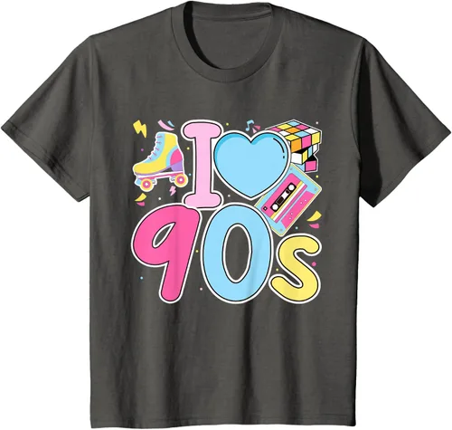 Vista 49 de I Love 90's Retro Style Nostalgia Vibe Funny 1990's Party T-Shirt Negro
