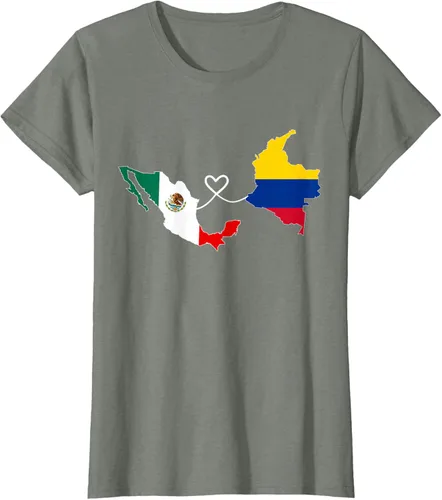 Vista 16 de Camiseta Half Colombian Half Mexican Flag Map DNA Mexico Colombia