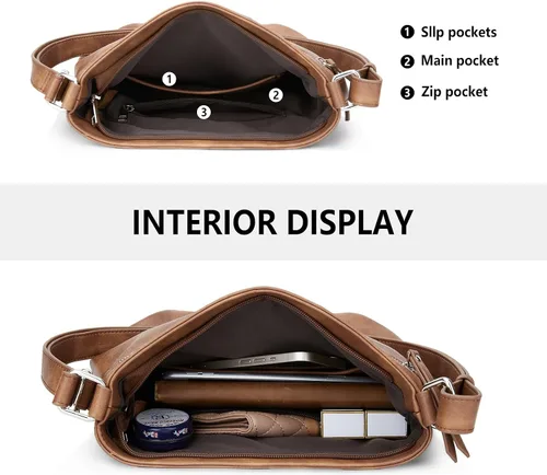 Vista 3 de WESTBRONCO Bolsos de mano para mujer, bolsos cruzados, bolso de hombro suave con correa ajustable